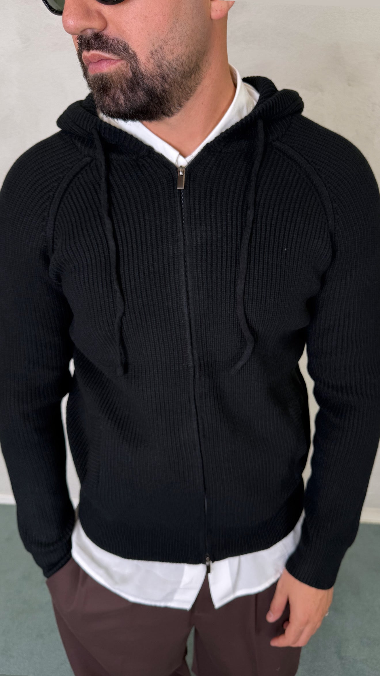 CARDIGAN CON CAPPUCCIO